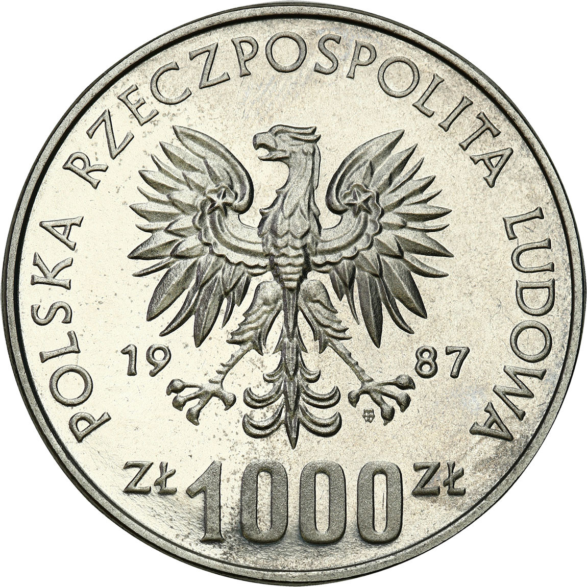 PRL. PRÓBA Nikiel 1000 złotych 1987 - Wratislavia